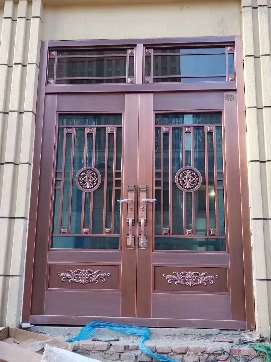 豪华玻璃铜门